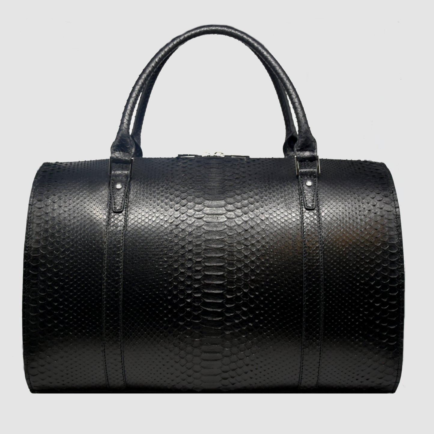 Borsone Uomo da Viaggio in vera pelle di Pitone Nero