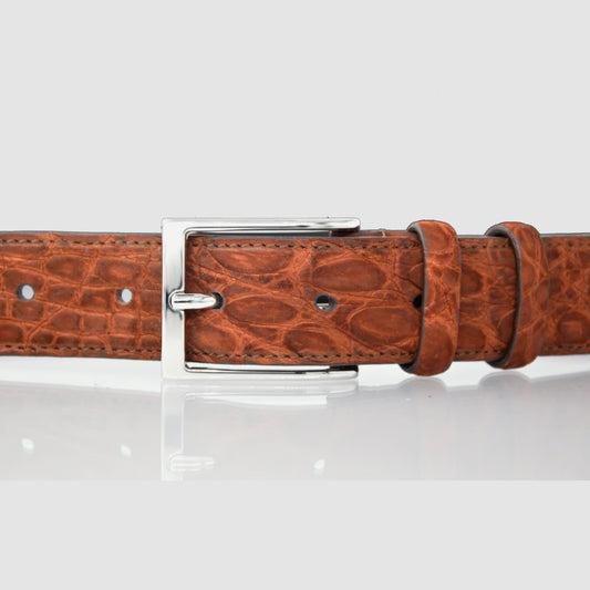 Cintura Uomo in vera pelle di Coccodrillo Nabuk