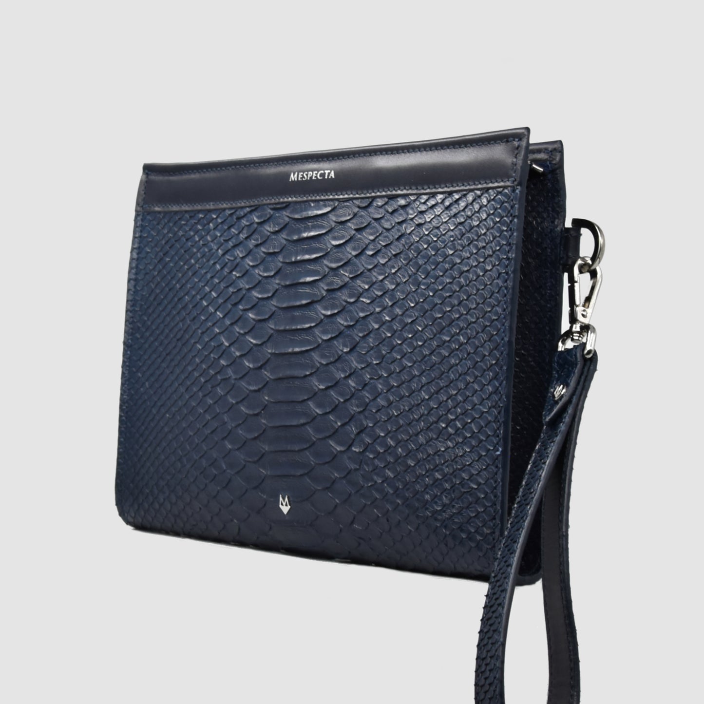 Pochette clutch borsello Uomo in vera pelle di Pitone - Personalizzabile con iniziali - Nero