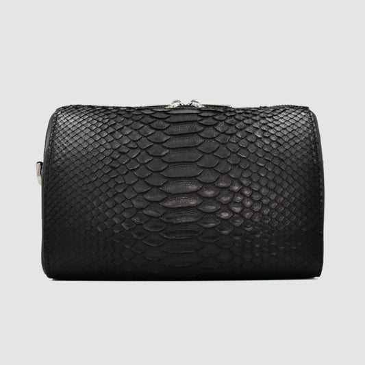 Borsello Beaty Uomo in vera pelle di Pitone - Personalizzabile con iniziali - Nero