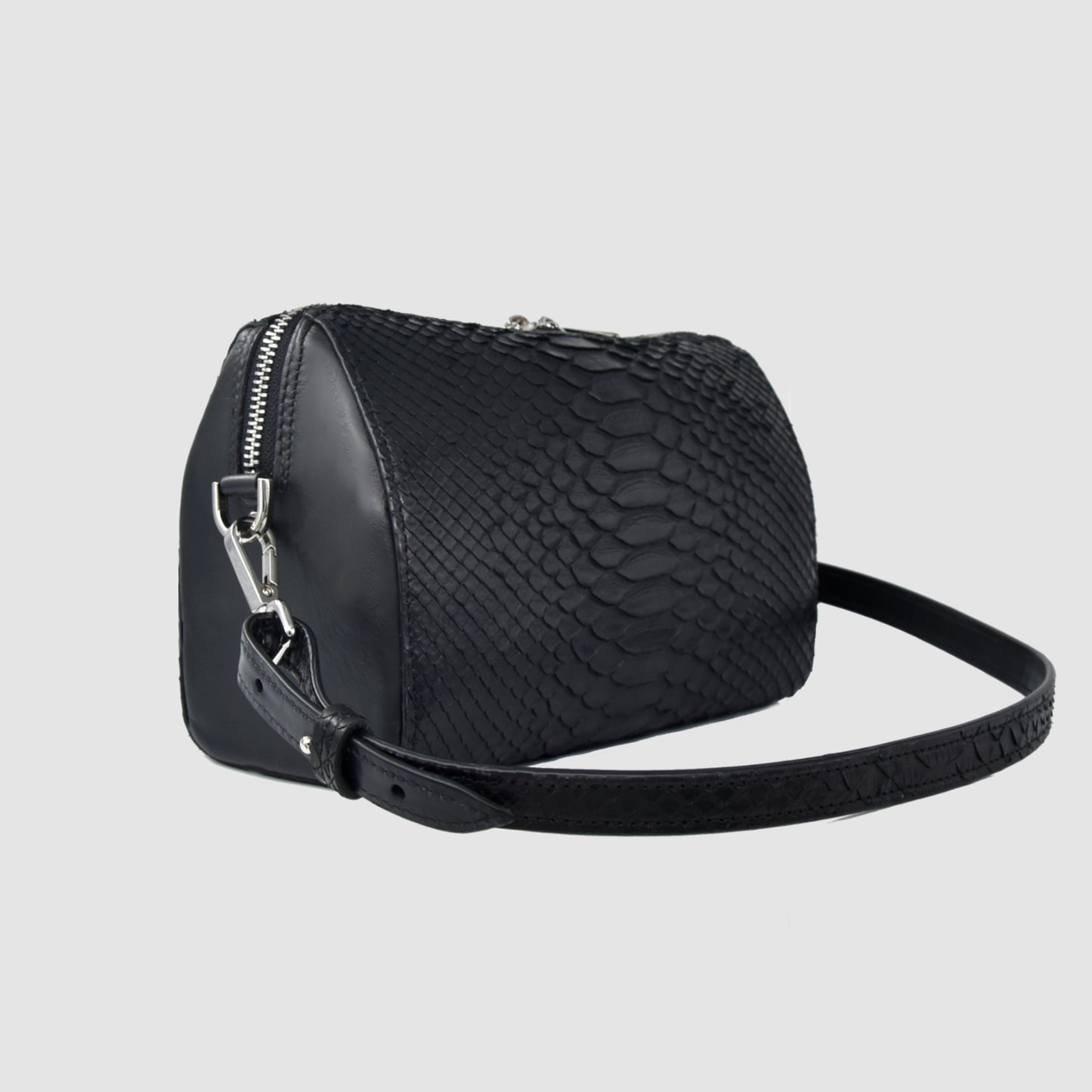 Borsello Beaty Uomo in vera pelle di Pitone - Personalizzabile con iniziali - Nero