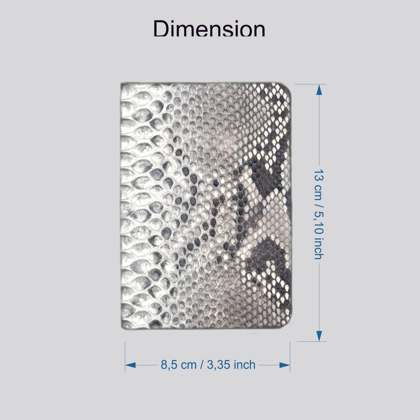 Porta carte Organizer tascabile mod "Podio" vero Pitone Personalizzabile - Bianco Nero