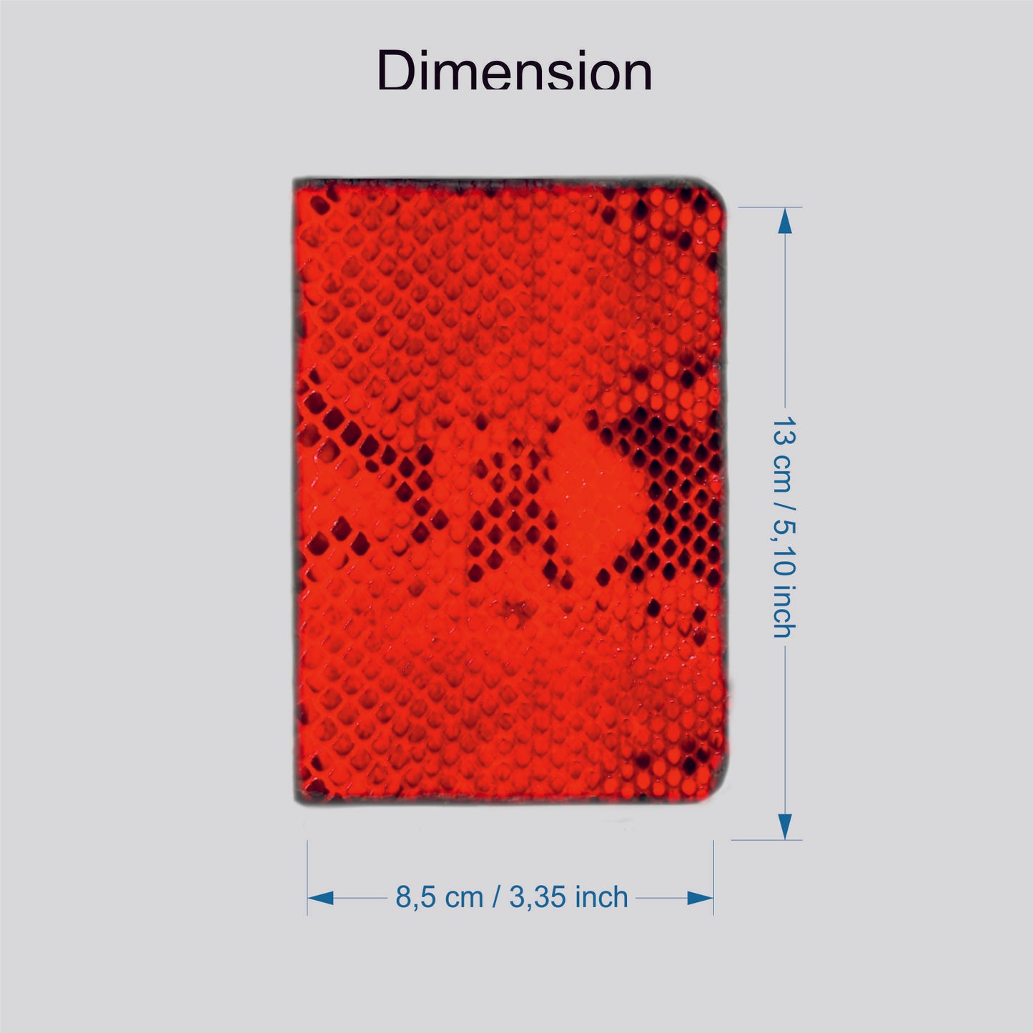Porta carte vera pelle di Pitone mod "Podio" Personalizzabile - Rosso