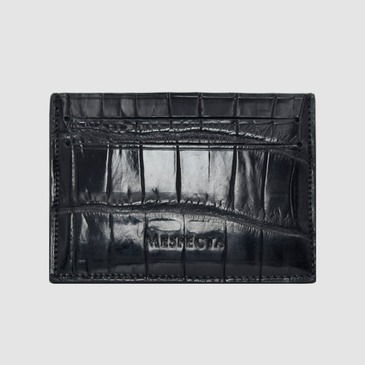 Porta carte 5 o 9 Tasche in vera pelle di Coccodrillo mod. "Brillante"