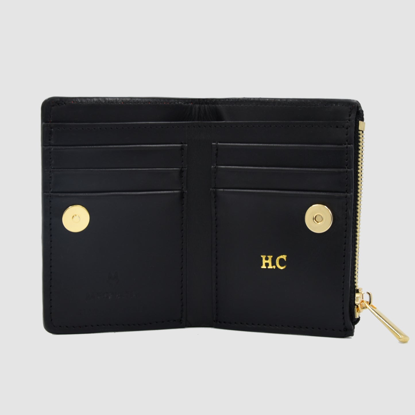 Wallet with Red Python Heart in Black Python skin