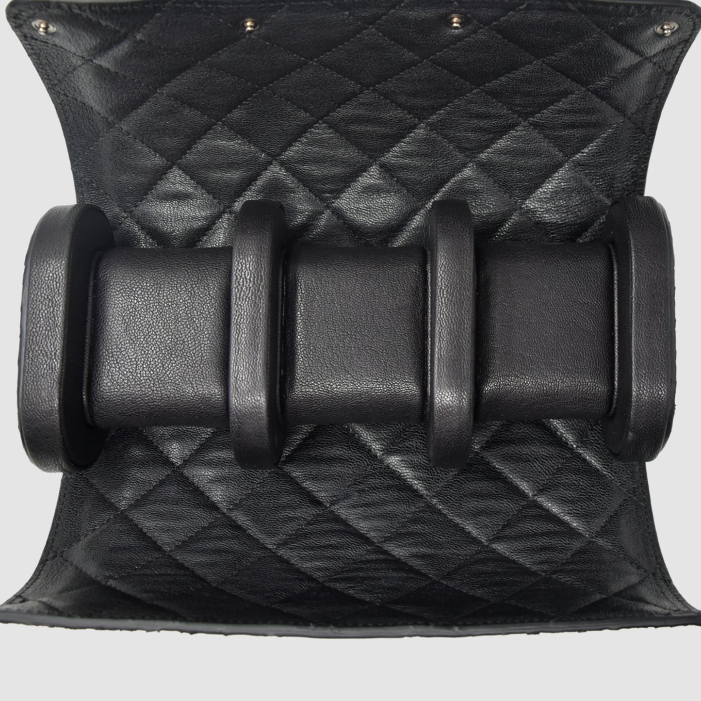 Portaorologio Watch Roll in Pelle di Pitone Nero Personalizzato 3 slots per 3 orologi