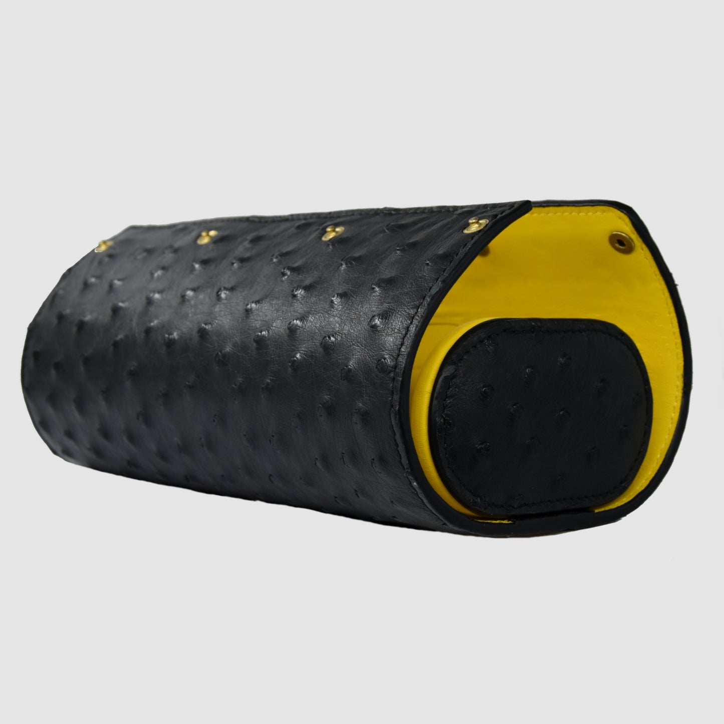 Portaorologio Watch Roll in Pelle di Pitone Nero Personalizzato 3 slot