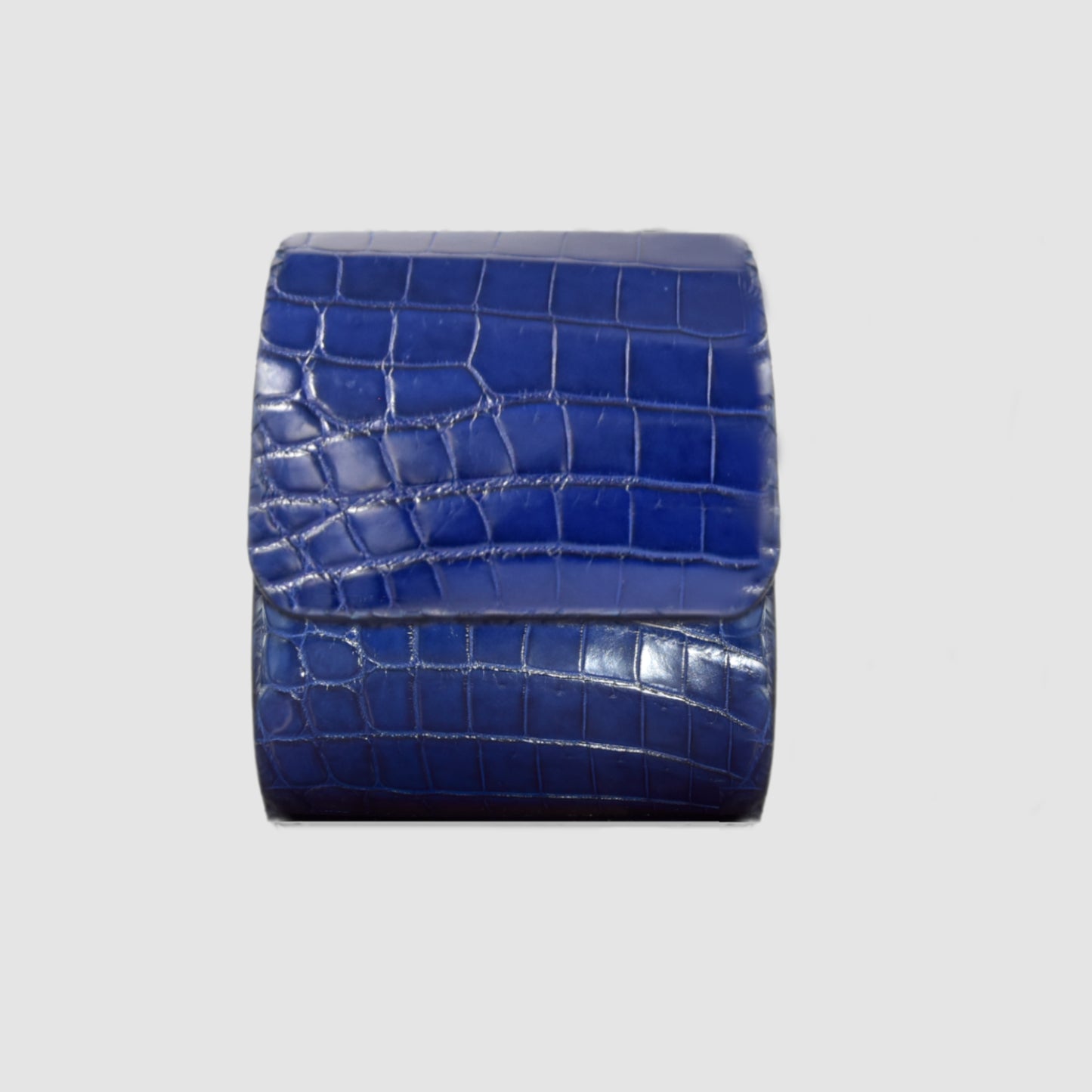 Customizable Genuine Crocodile Leather Watch Roll Watch Case - Sapphire Blue