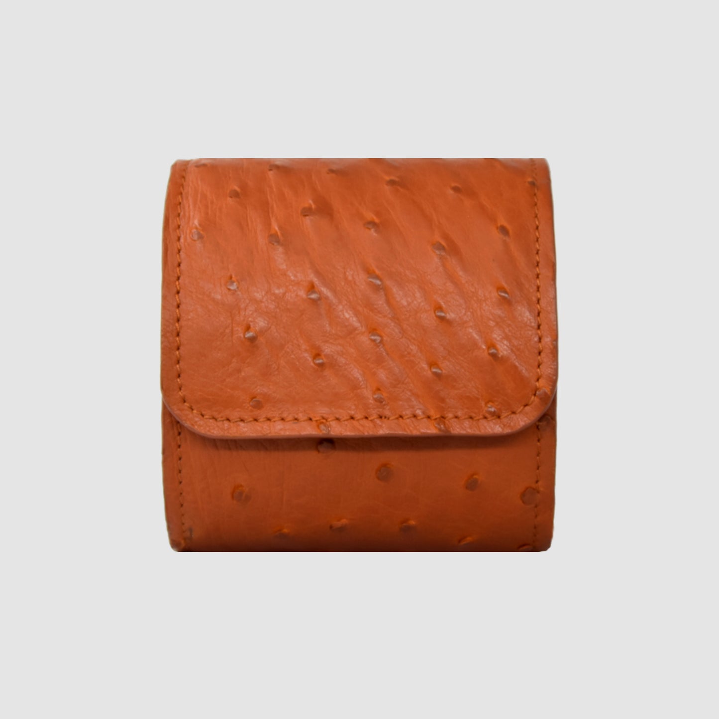 Portaorologio Watch Roll in Pelle di Struzzo Nero Personalizzato 1 slot