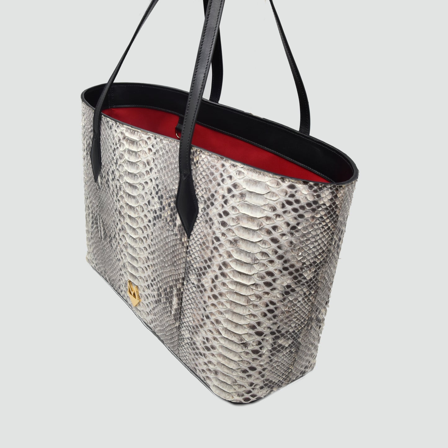 Borsa Shopper "Grandiosa" in vera pelle di Pitone Bianco Marmo (Copia)