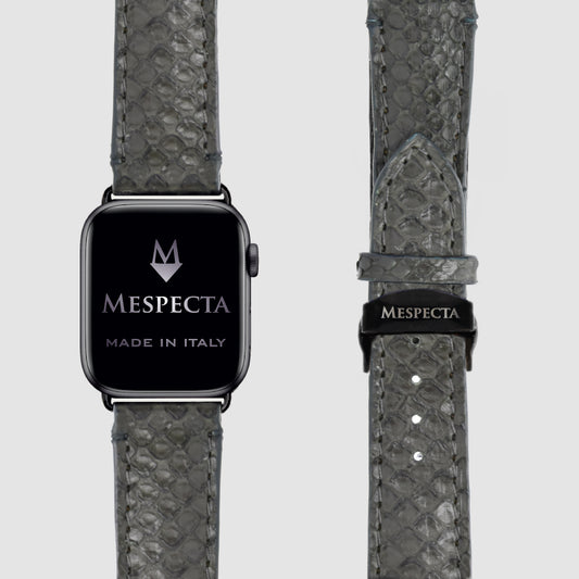 Cinturino vera pelle di Pitone Apple Watch Ultra 2, Ultra, 10, 9, 8, 7, 6, 5, 4, SE Verde militare