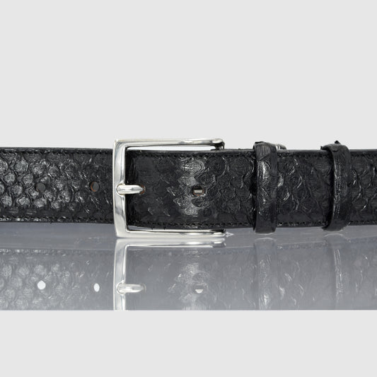 Cintura Uomo in vera pelle di Pitone Nero Personalizzabile