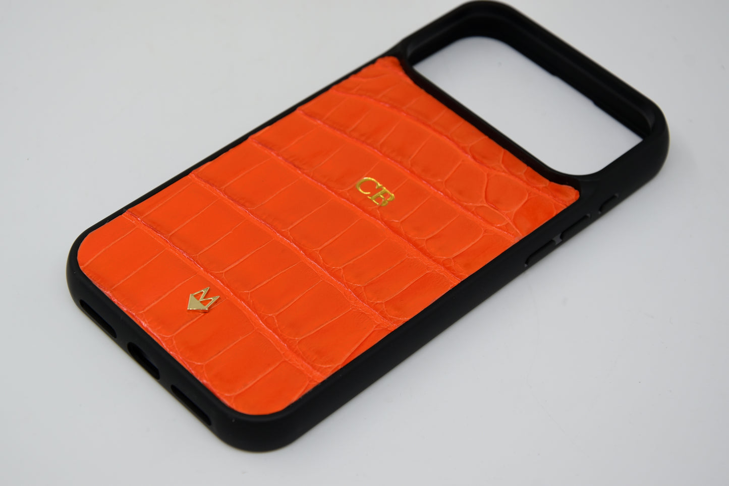 Cover in vera pelle di Coccodrillo iPhone MagSafe 17/16/15/14/13/12 Arancione