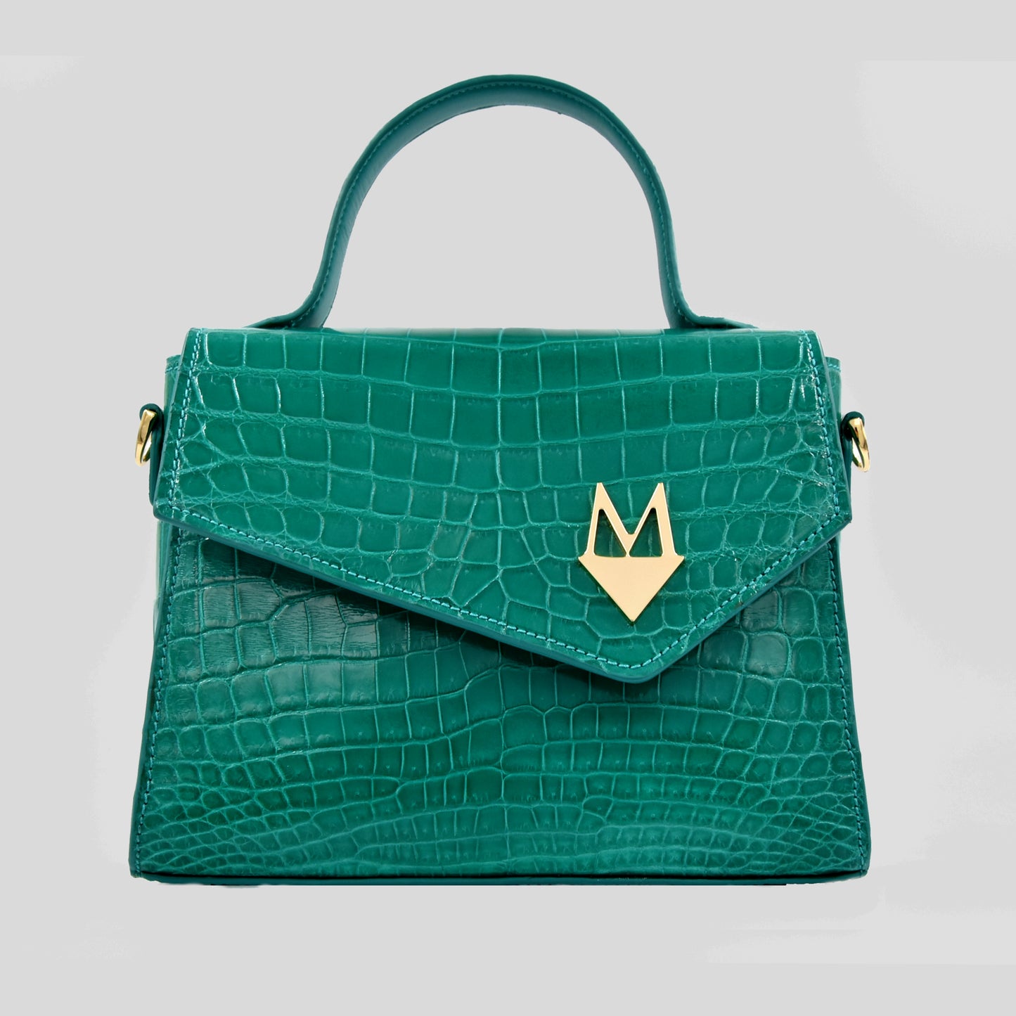 Borsa "Eccelsa" in vera pelle di Coccodrillo Verde Smeraldo