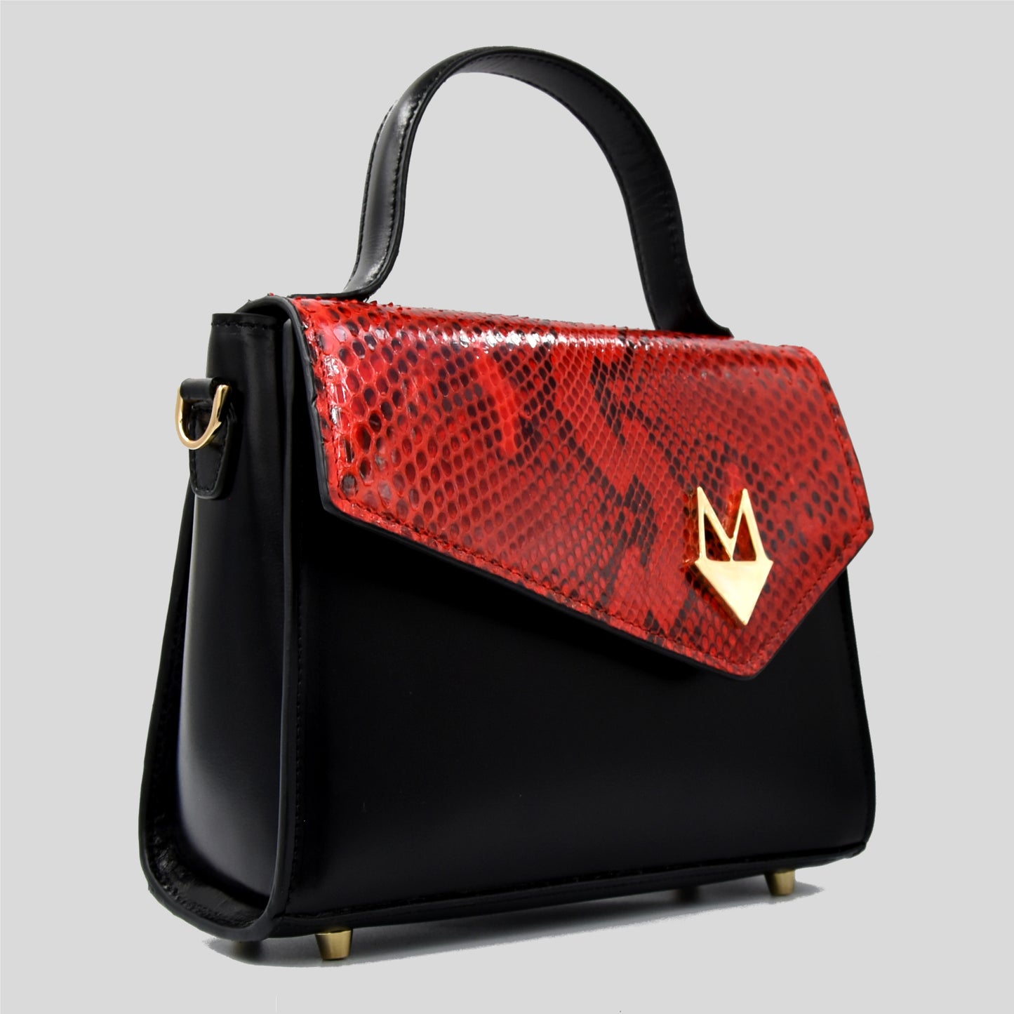 Borsa "Eccelsa" in vera pelle di Pitone Rosso