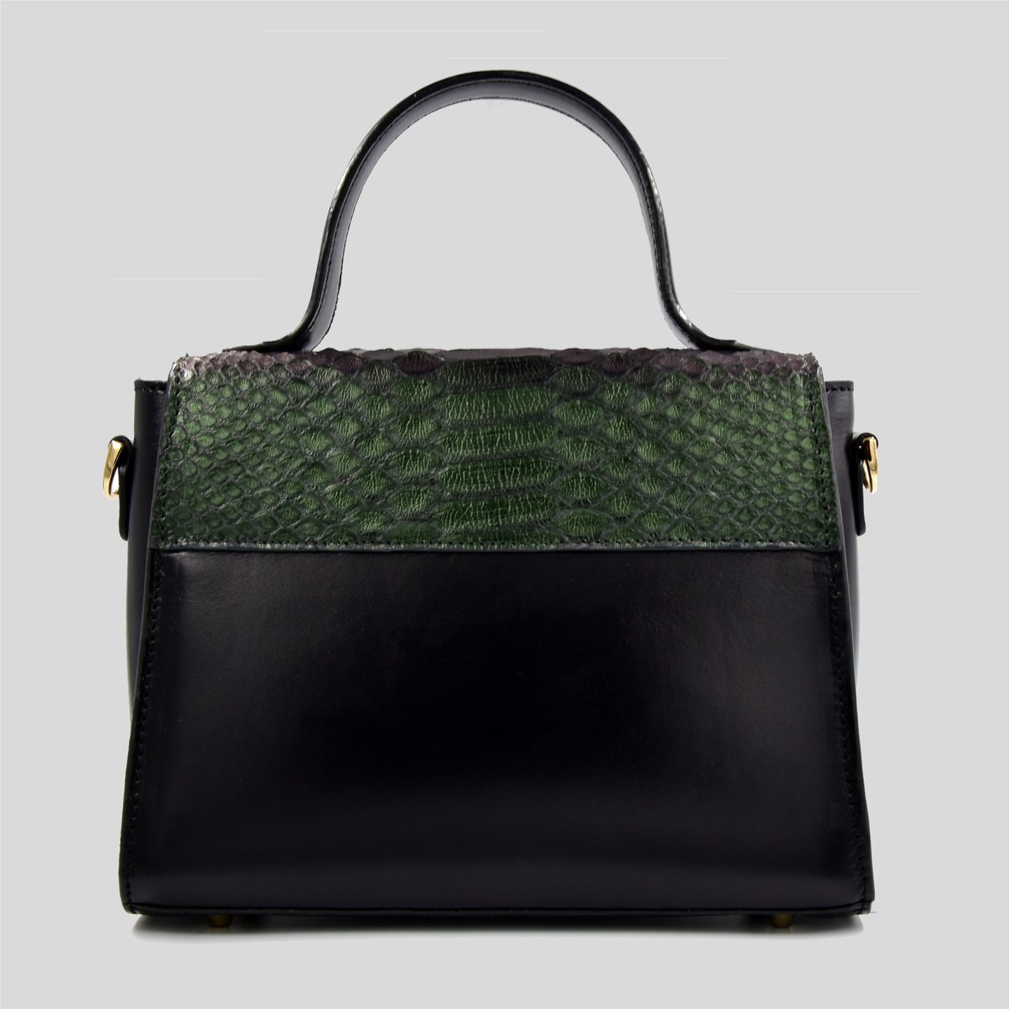 Borsa "Eccelsa" in vera pelle di Pitone Verde Iridescente