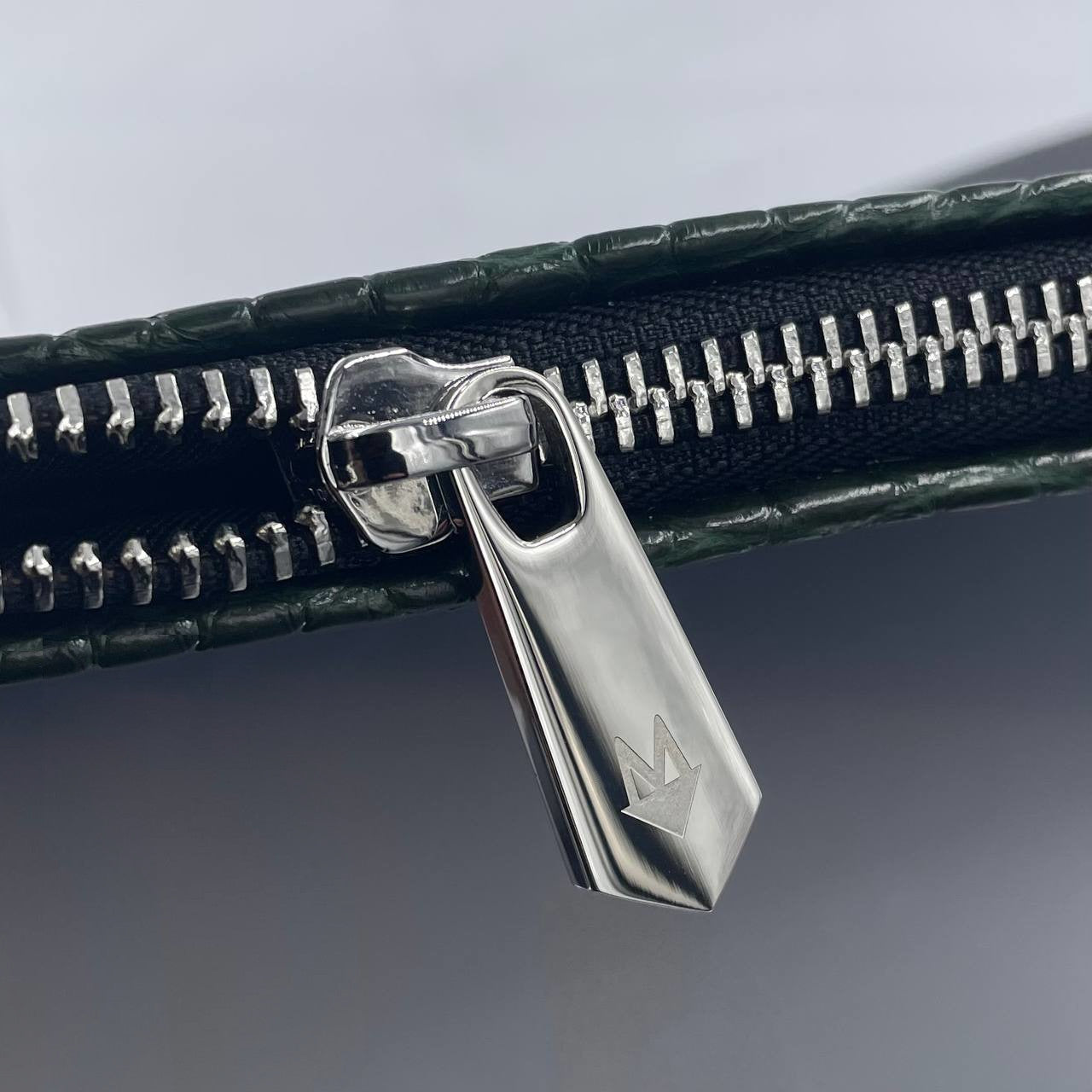 Pochette clutch borsello Uomo in vera pelle di Pitone Personalizzabile con iniziali - Blu scuro