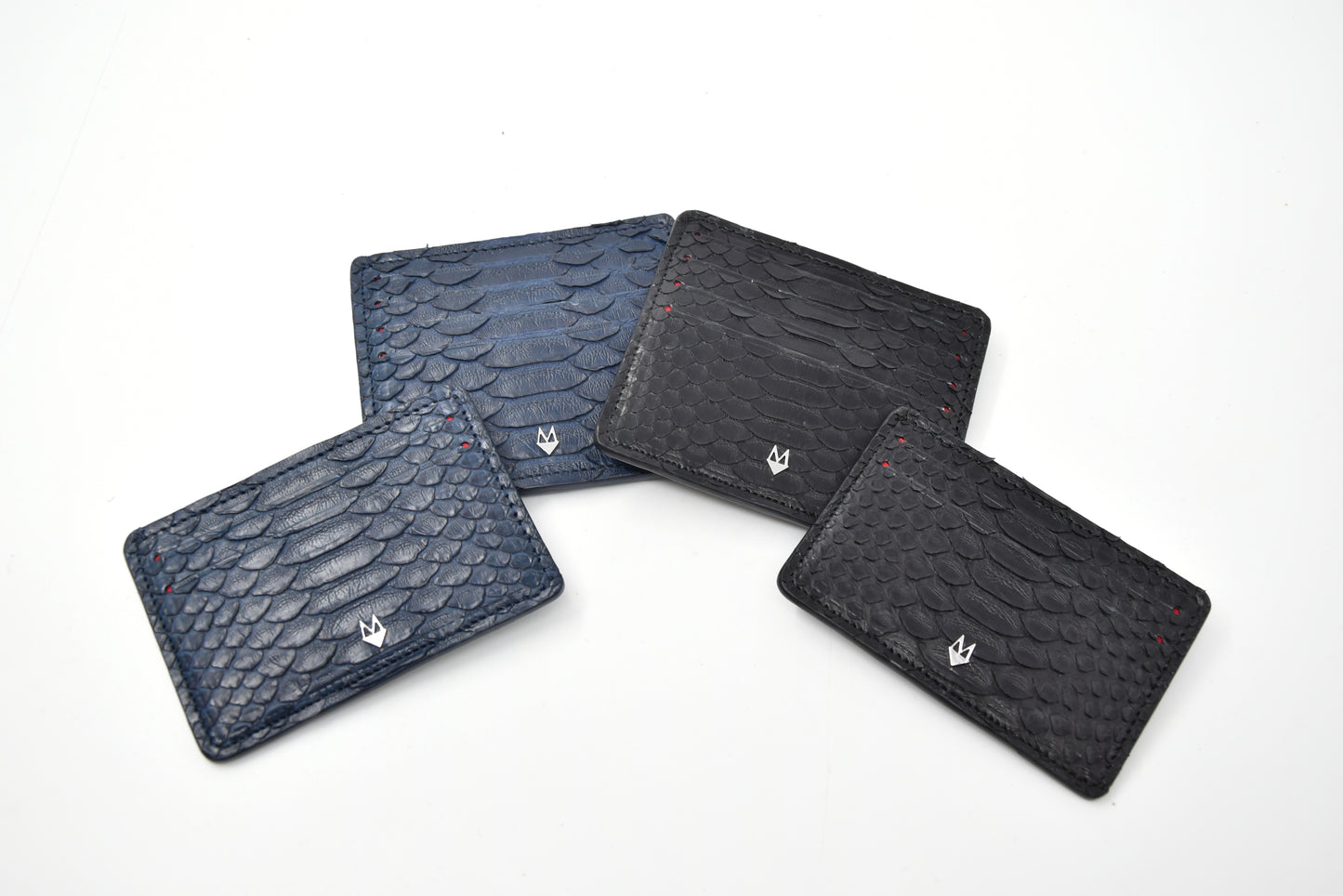 Porta carte 5 o 9 Tasche in vera pelle di pitone mod. "Brillante"