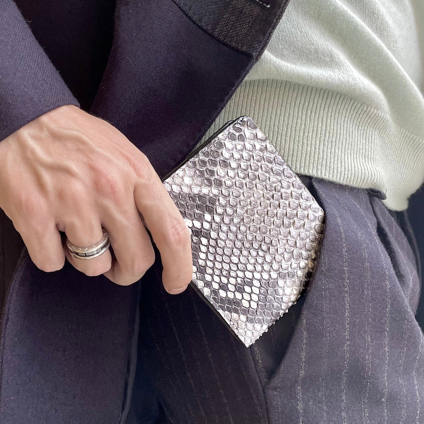 Portafoglio mod. "Esemplare" in vero pitone Personalizzabile