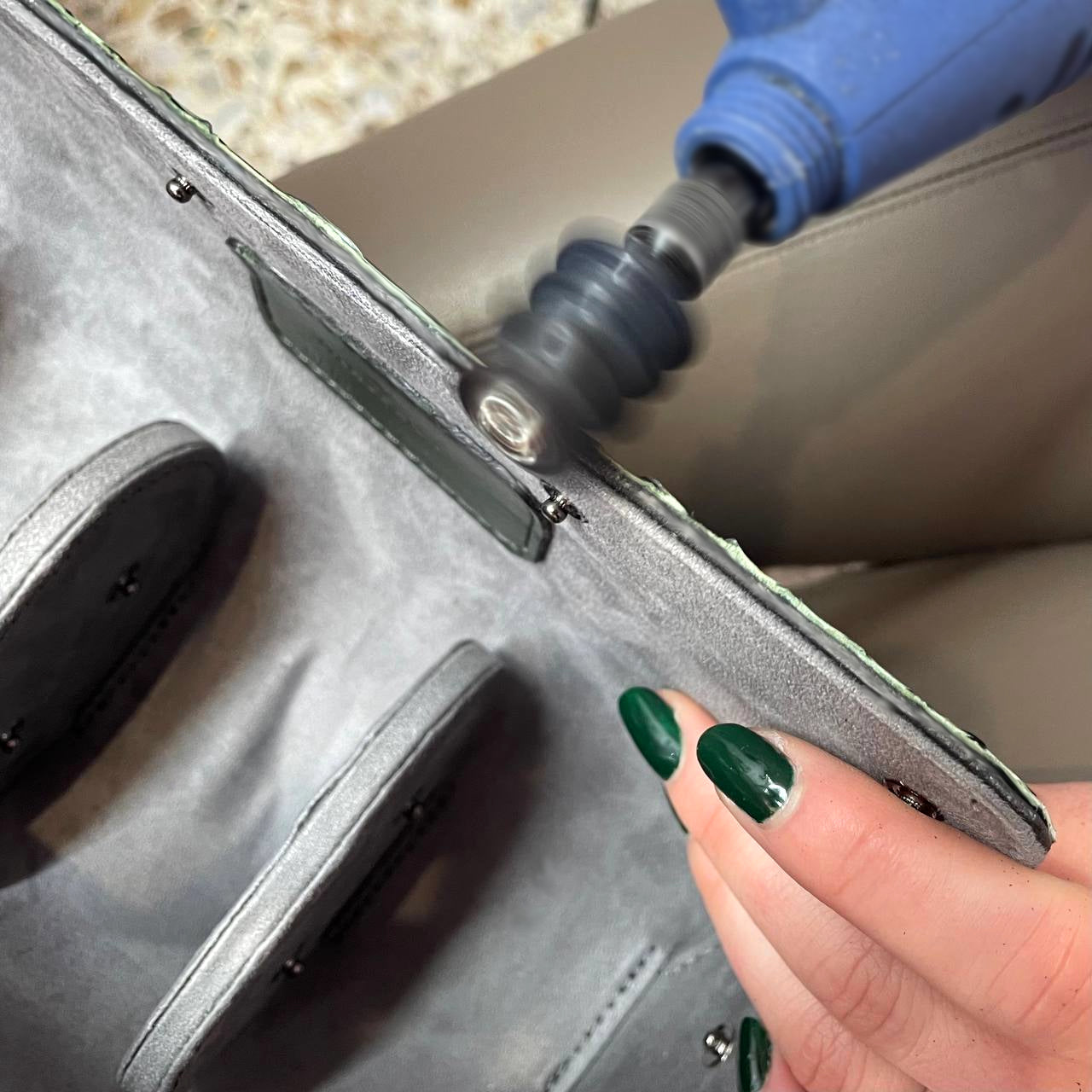 Watch Roll in genuine Python skin personalized for 3 Watches- Army Green