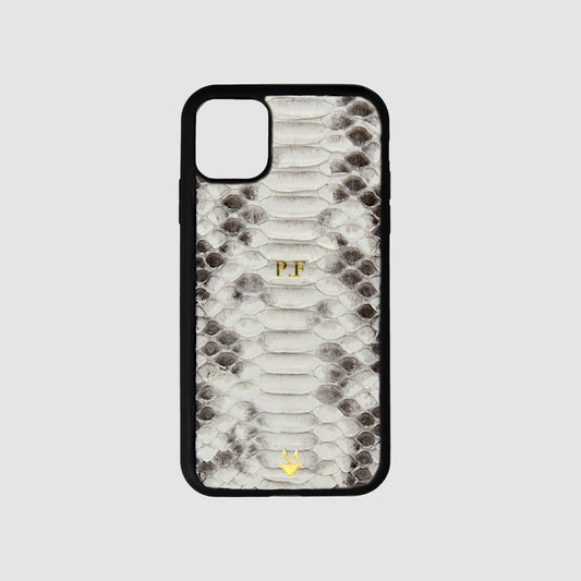 genuine Python skin iPhone case 17 16 15 14 13 12 Magsafe - with initials