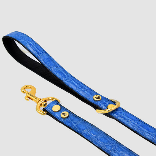 Guinzagli per cani in vera perlle di coccodrillo Blu cielo - MESPECTA Italia