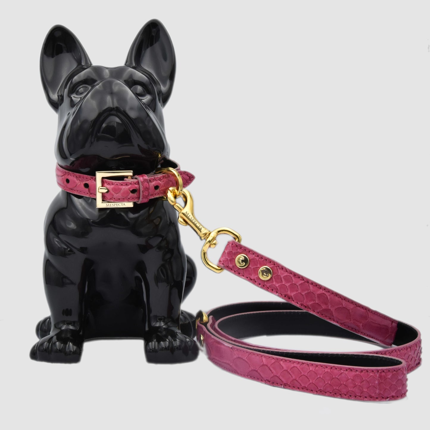 Dog leashes in genuine Black python skin