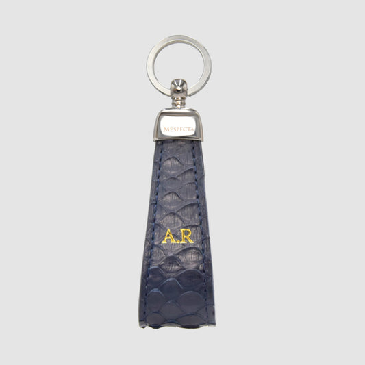 Keychain in Navy Blue Python skin