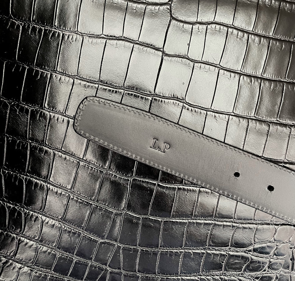 Belt in genuine Black Python skin