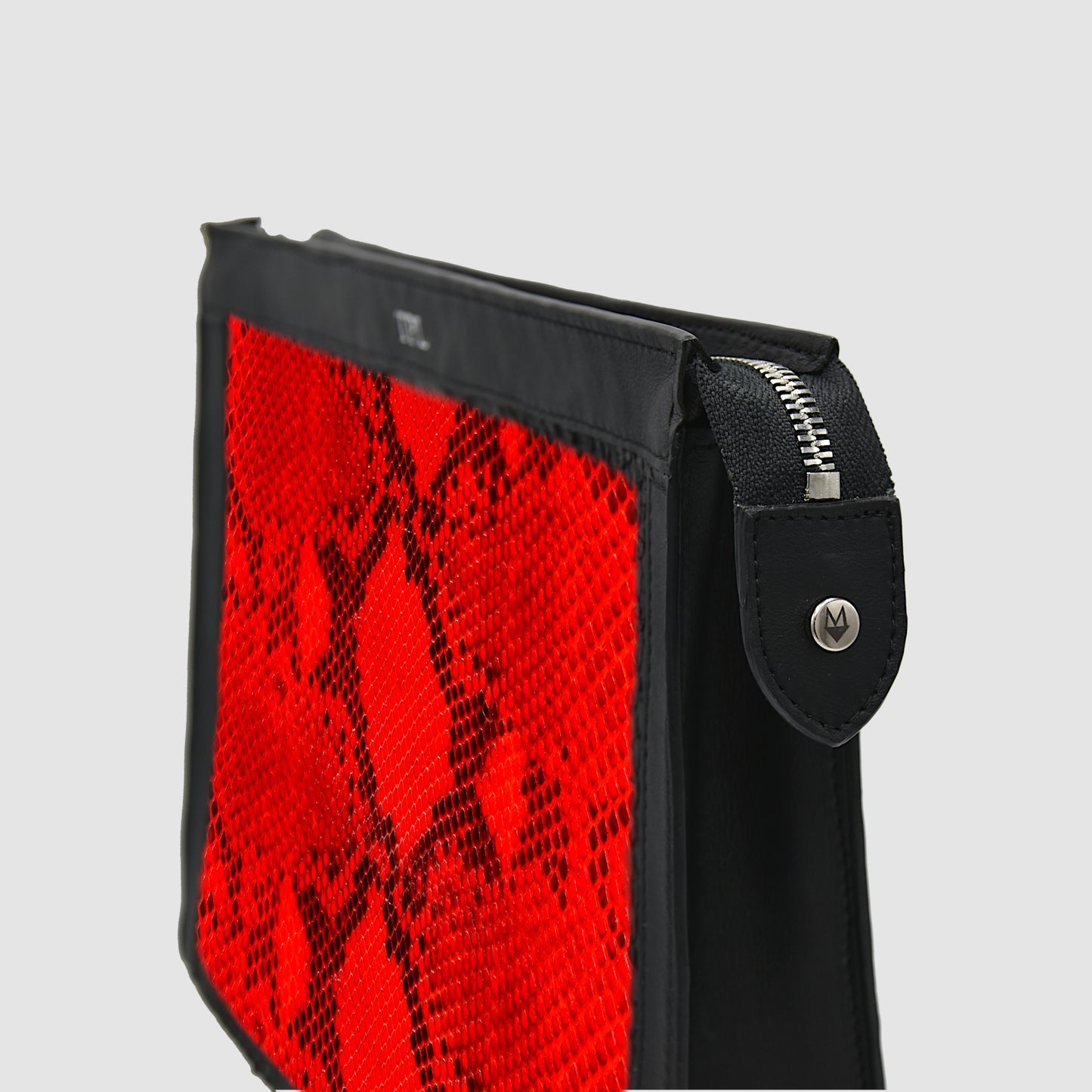 Pochette Borsa a mano Tablet Uomo in vero Pitone Personalizzabile Rosso - MESPECTA Italia
