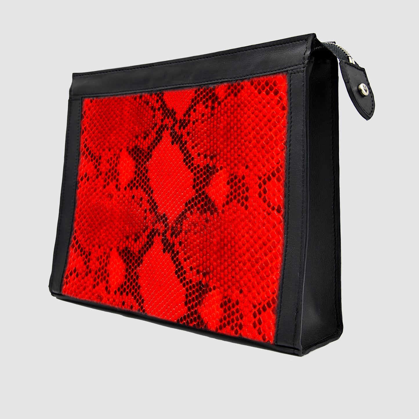 Pochette Borsa a mano Tablet Uomo in vero Pitone Personalizzabile Rosso - MESPECTA Italia