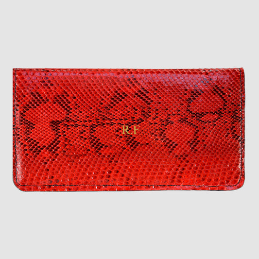 Portafoglio Rita in vero Pitone Rosso Personalizzabile - MESPECTA Italia