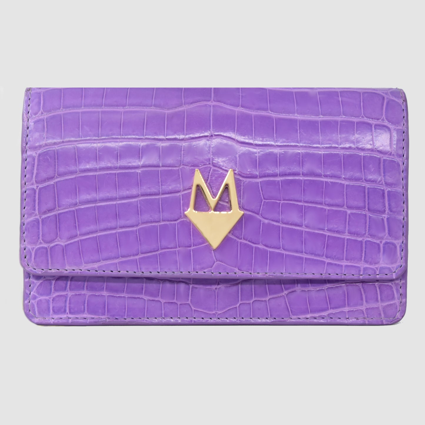 Pochette "Divina" Borsa in vera pelle di Coccodrillo Lilla