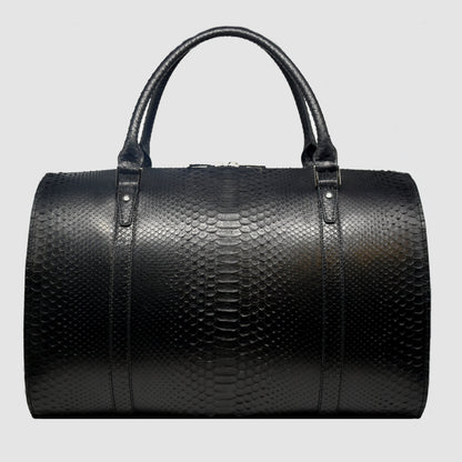 Borsone Uomo da Viaggio in vera pelle di Pitone Nero