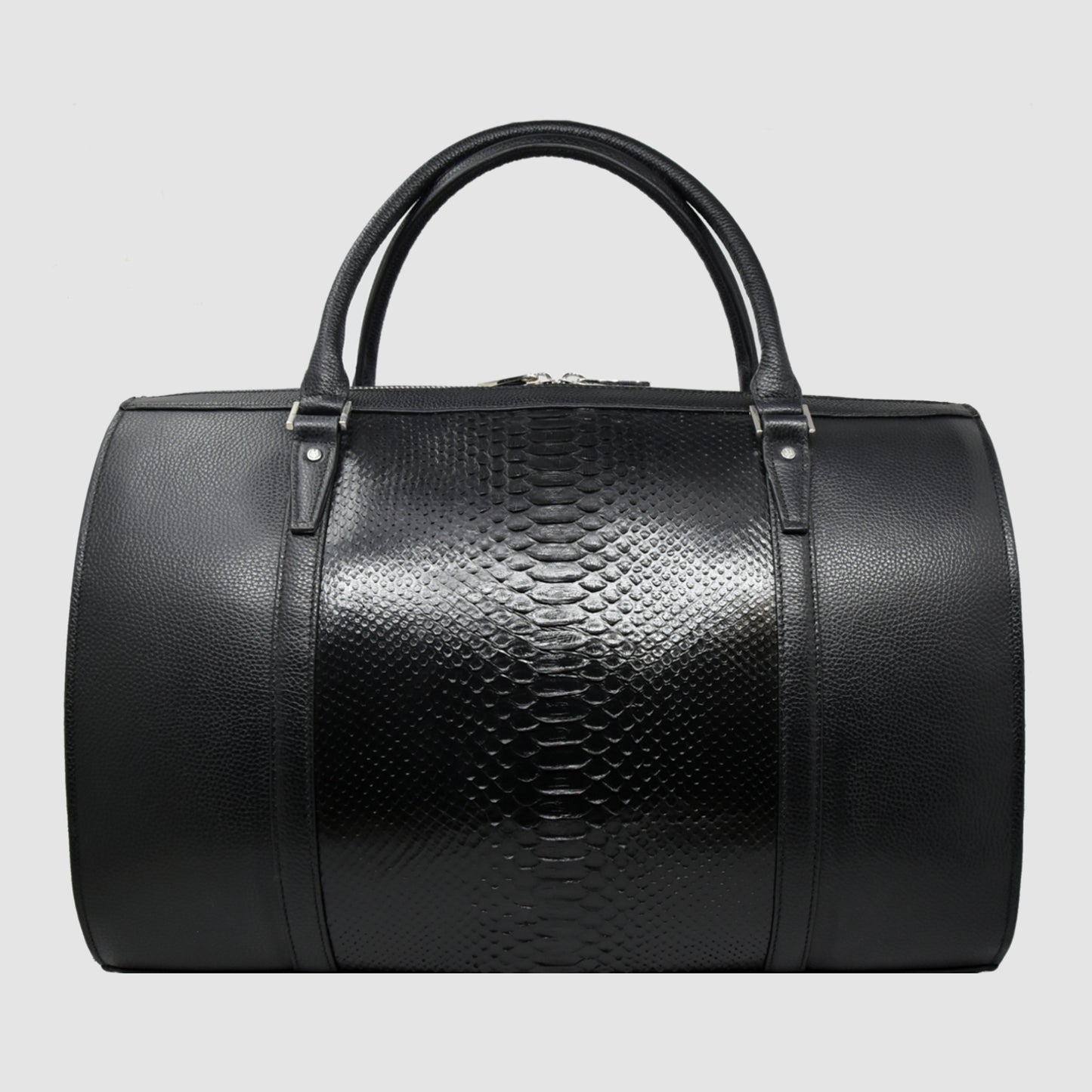 Borsone Uomo da Viaggio in vera pelle di Pitone Nero