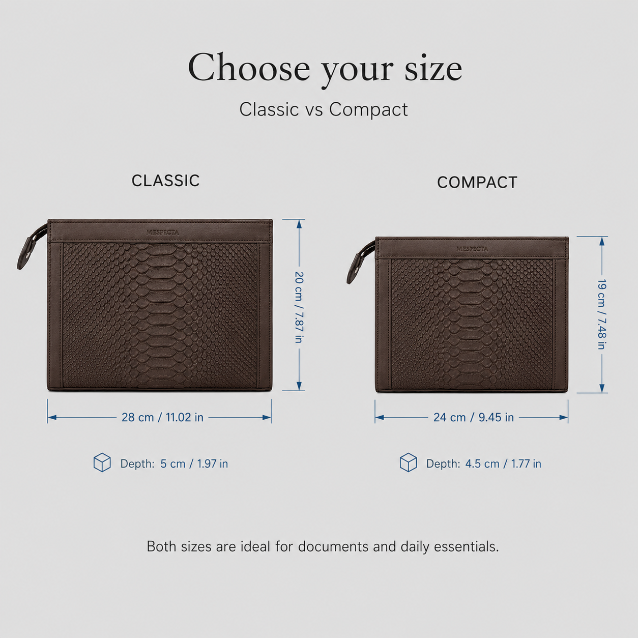 Pochette clutch borsello Uomo in vera pelle di Pitone - Personalizzabile con iniziali