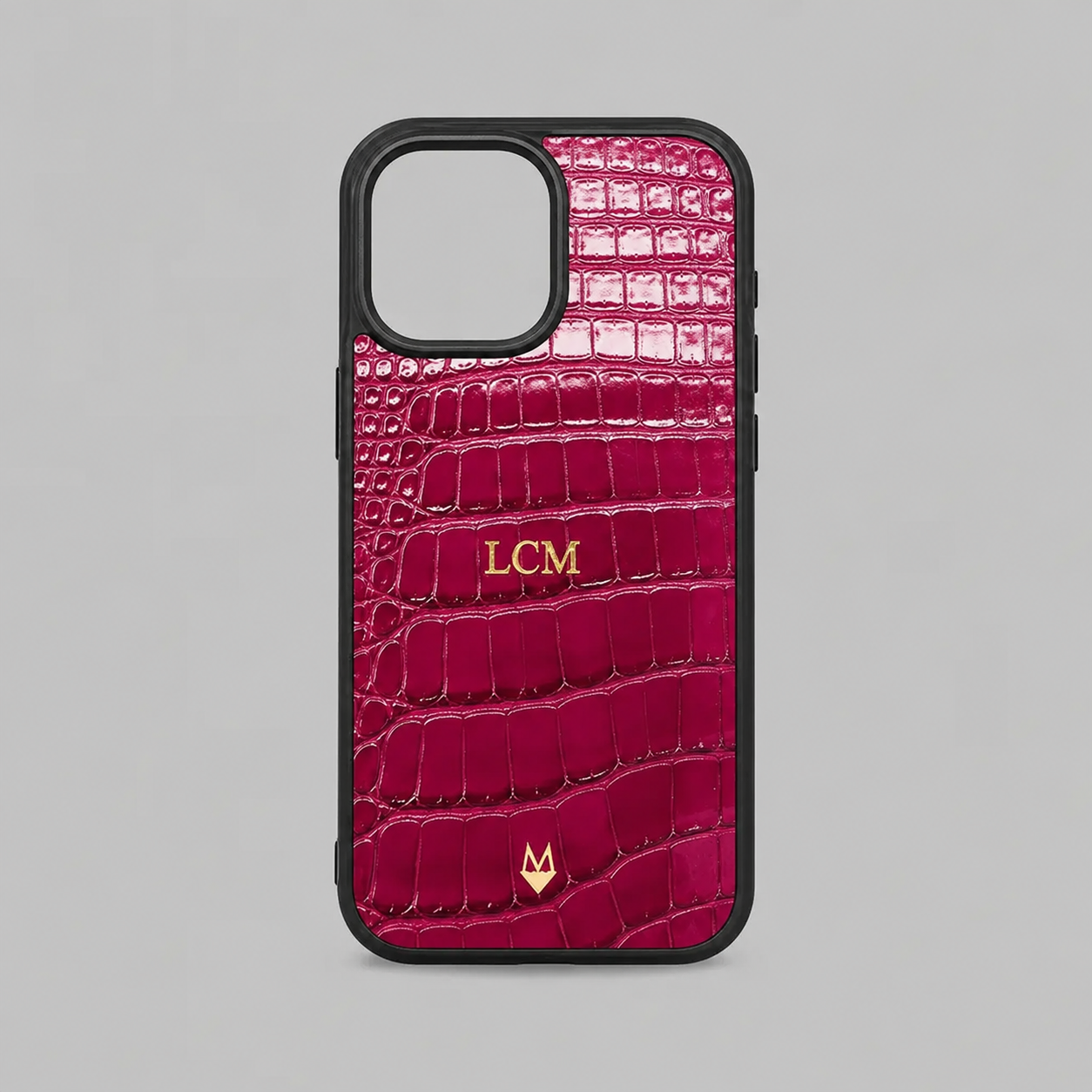 Cover in vera pelle di Alligatore iPhone MagSafe 18/17/16/15/14/13/12 Fucsia