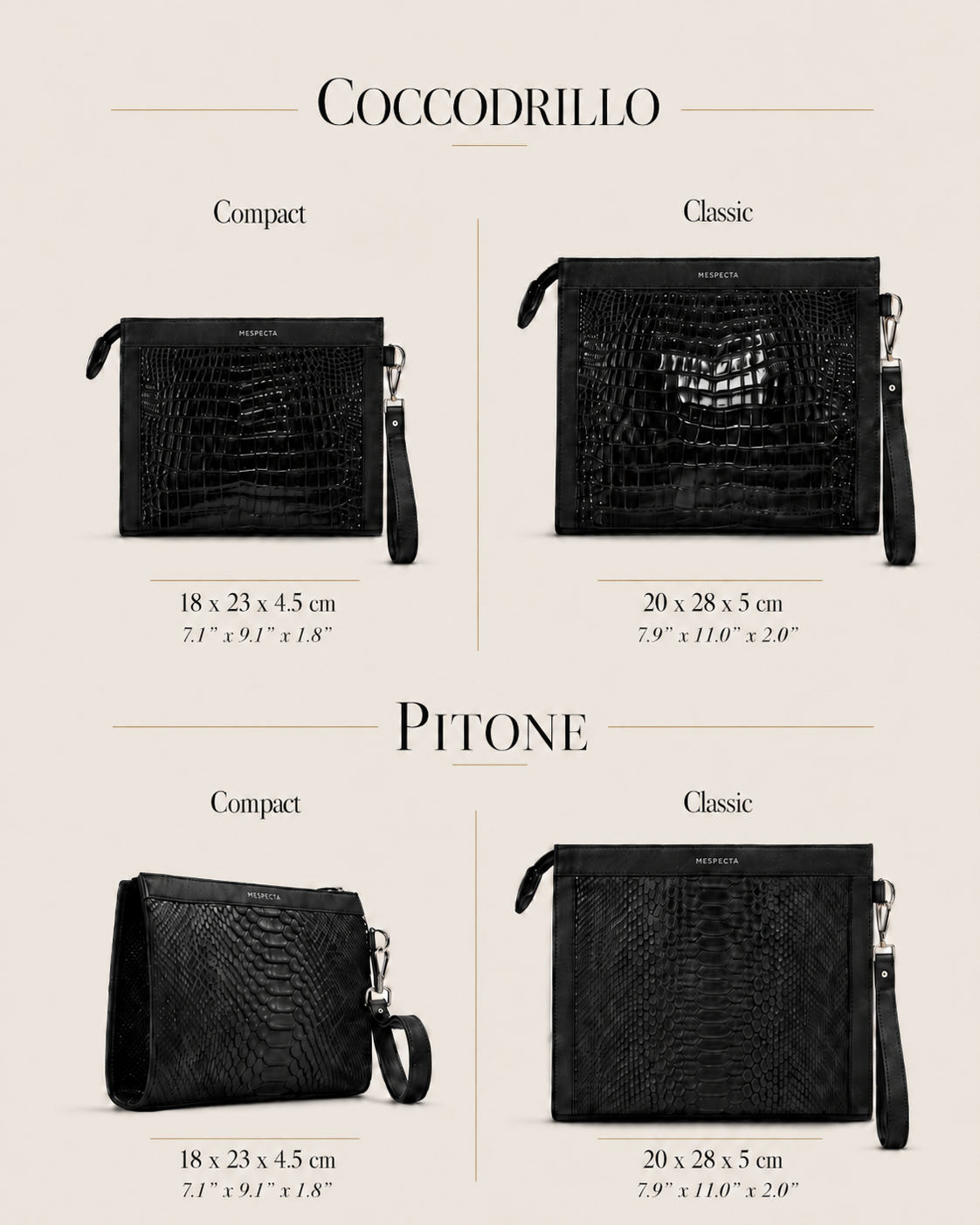 Man Purse Clutch bag in full genuine Black Crocodile skin