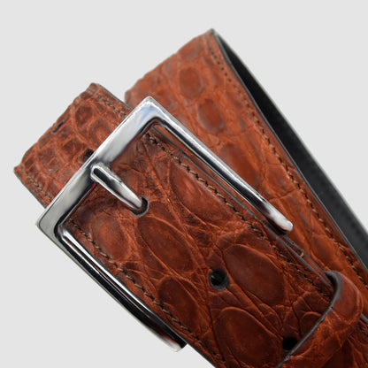 Cintura Uomo in vera pelle di Coccodrillo Nabuk