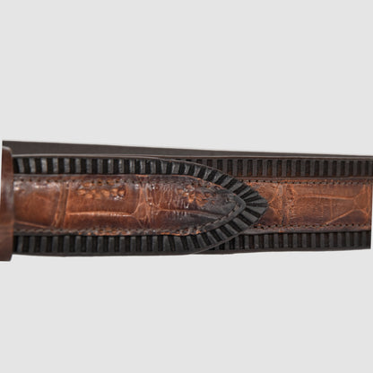 Cintura Uomo in vera pelle di Coccodrillo Marrone