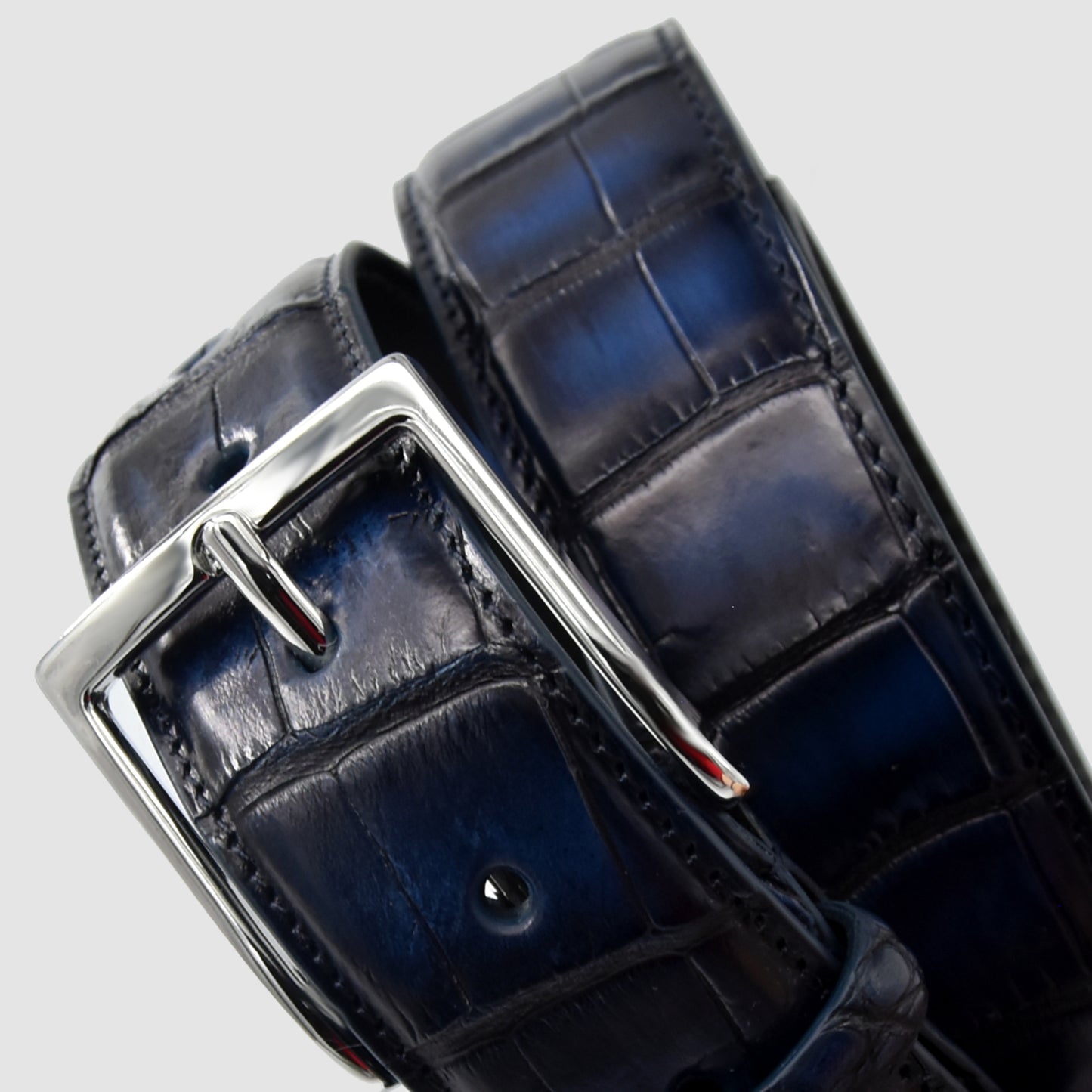 Cintura Uomo in vera pelle di Coccodrillo colorato a mano