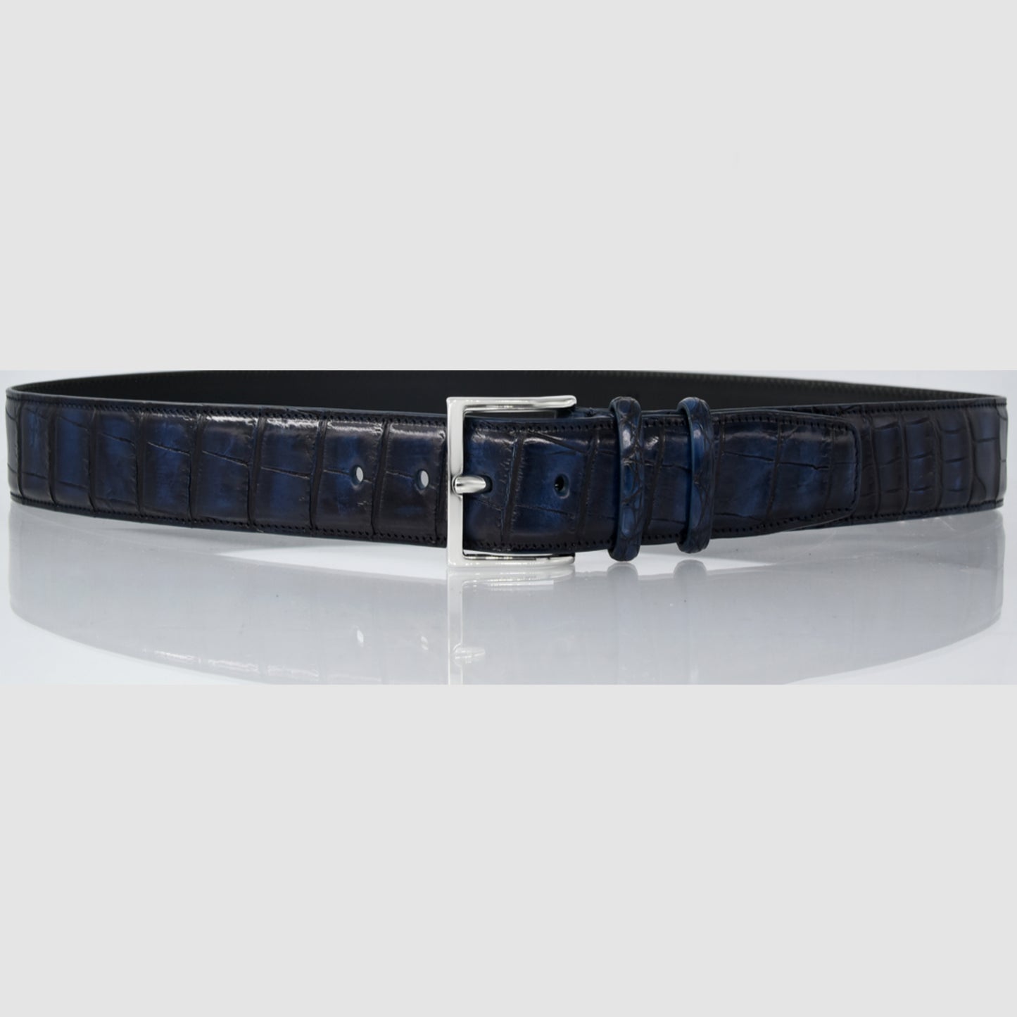 Cintura Uomo in vera pelle di Coccodrillo colorato a mano