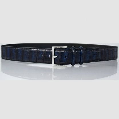 Cintura Uomo in vera pelle di Coccodrillo colorato a mano