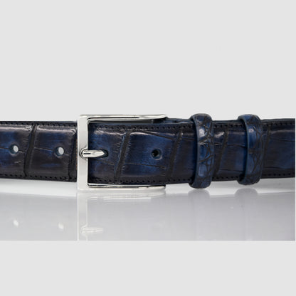 Cintura Uomo in vera pelle di Coccodrillo colorato a mano