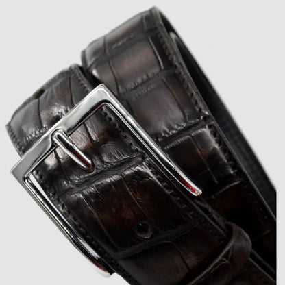 Cintura Uomo in vera pelle di Coccodrillo colorato a mano