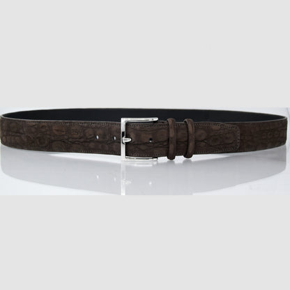 Cintura Uomo in vera pelle di Coccodrillo Nabuk
