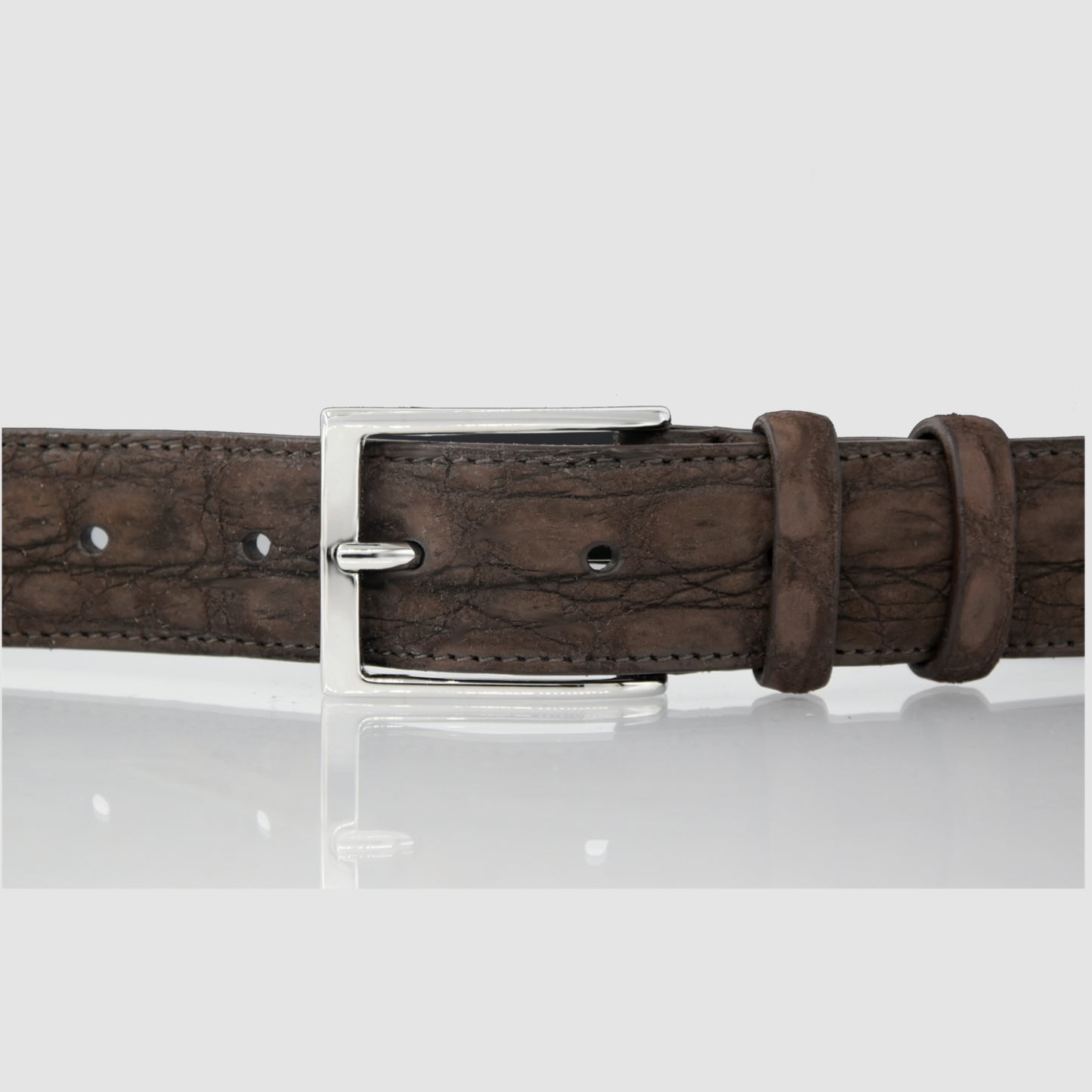 Cintura Uomo in vera pelle di Coccodrillo Nabuk