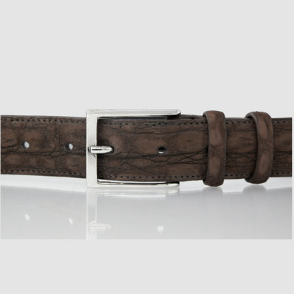 Cintura Uomo in vera pelle di Coccodrillo Nabuk