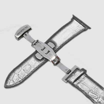 Apple Watch leather strap Customizable Ultra series, 8, 7, 6, 5, 4, SE in genuine lilac crocodile skin 