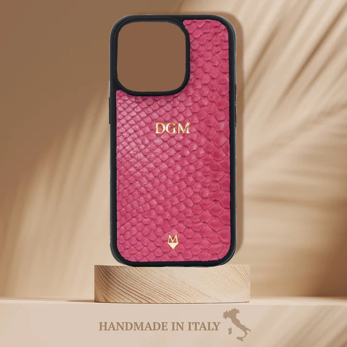 Phone case for Iphone 14/ 13/12/ 11/ XR models in White genuine Python skin